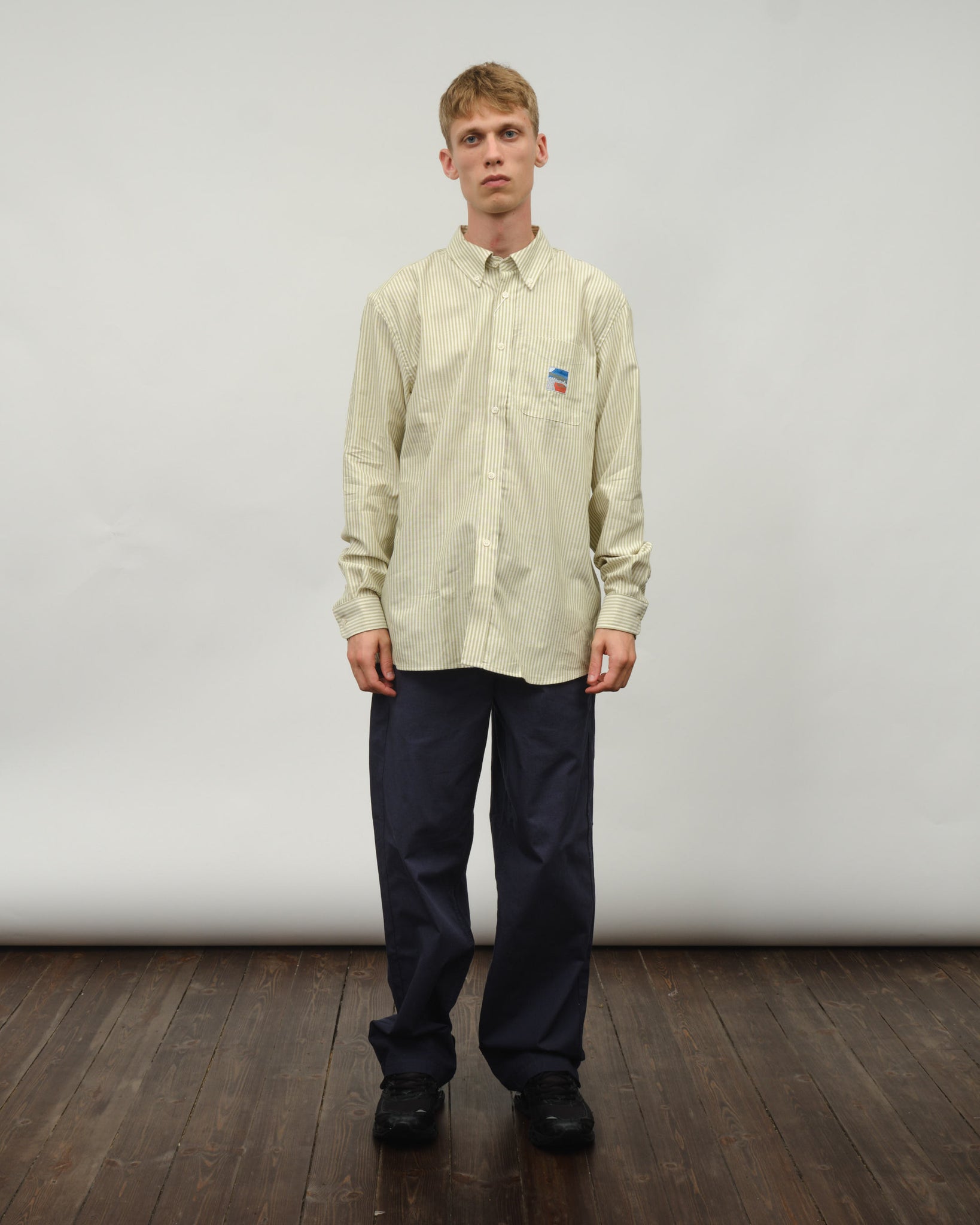 Deuce Oxford Shirt - Olive Stripe