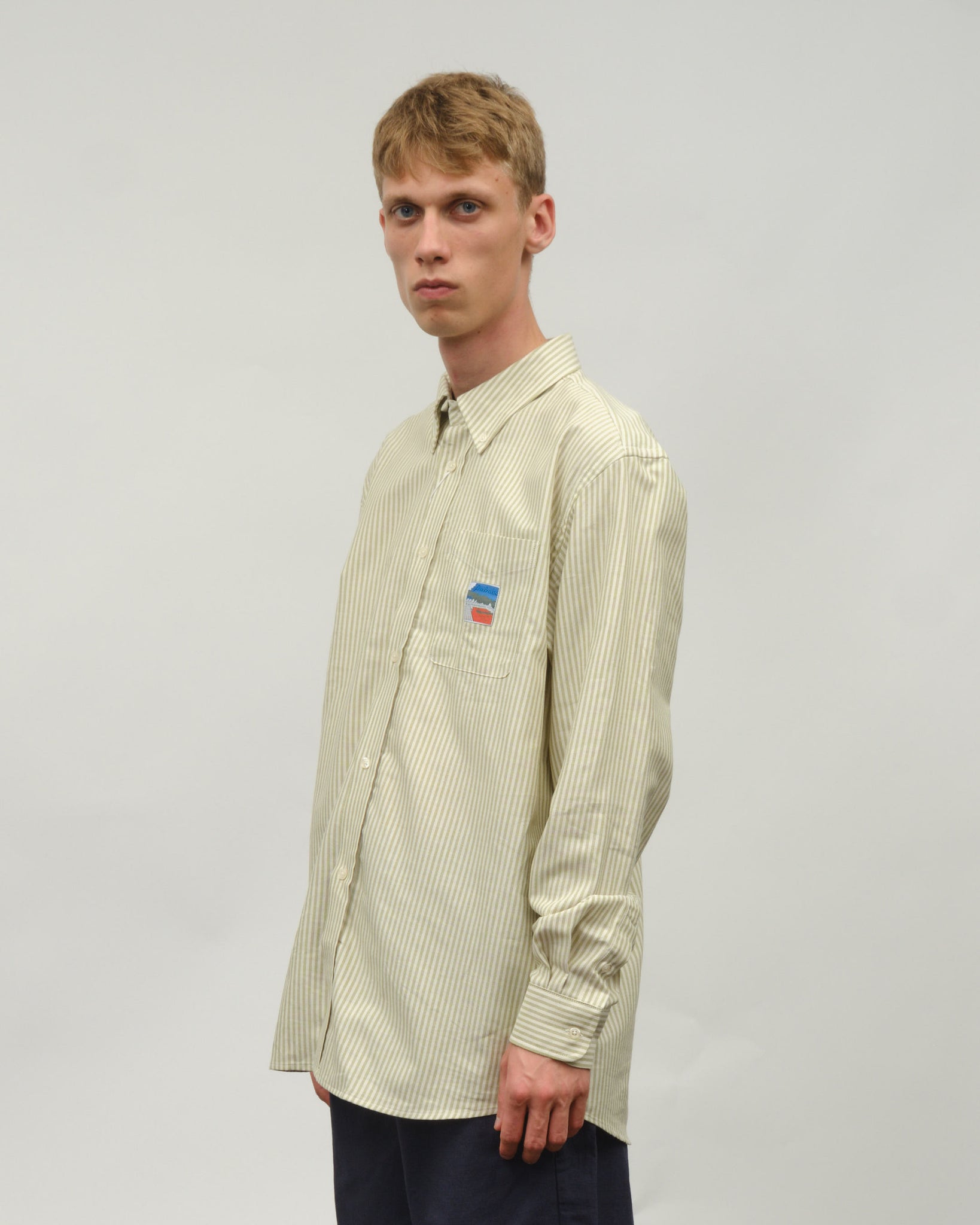 Deuce Oxford Shirt - Olive Stripe