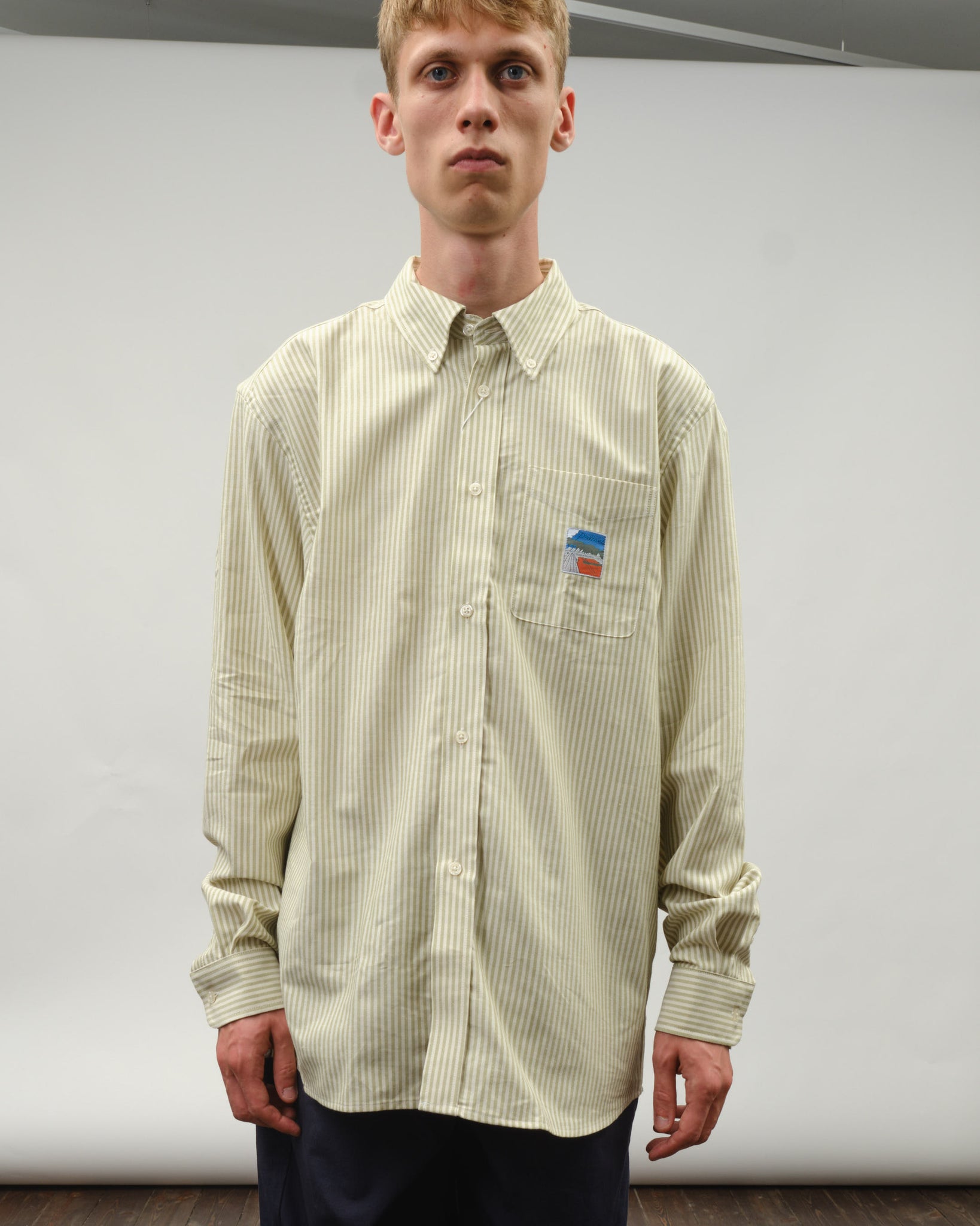 Deuce Oxford Shirt - Olive Stripe