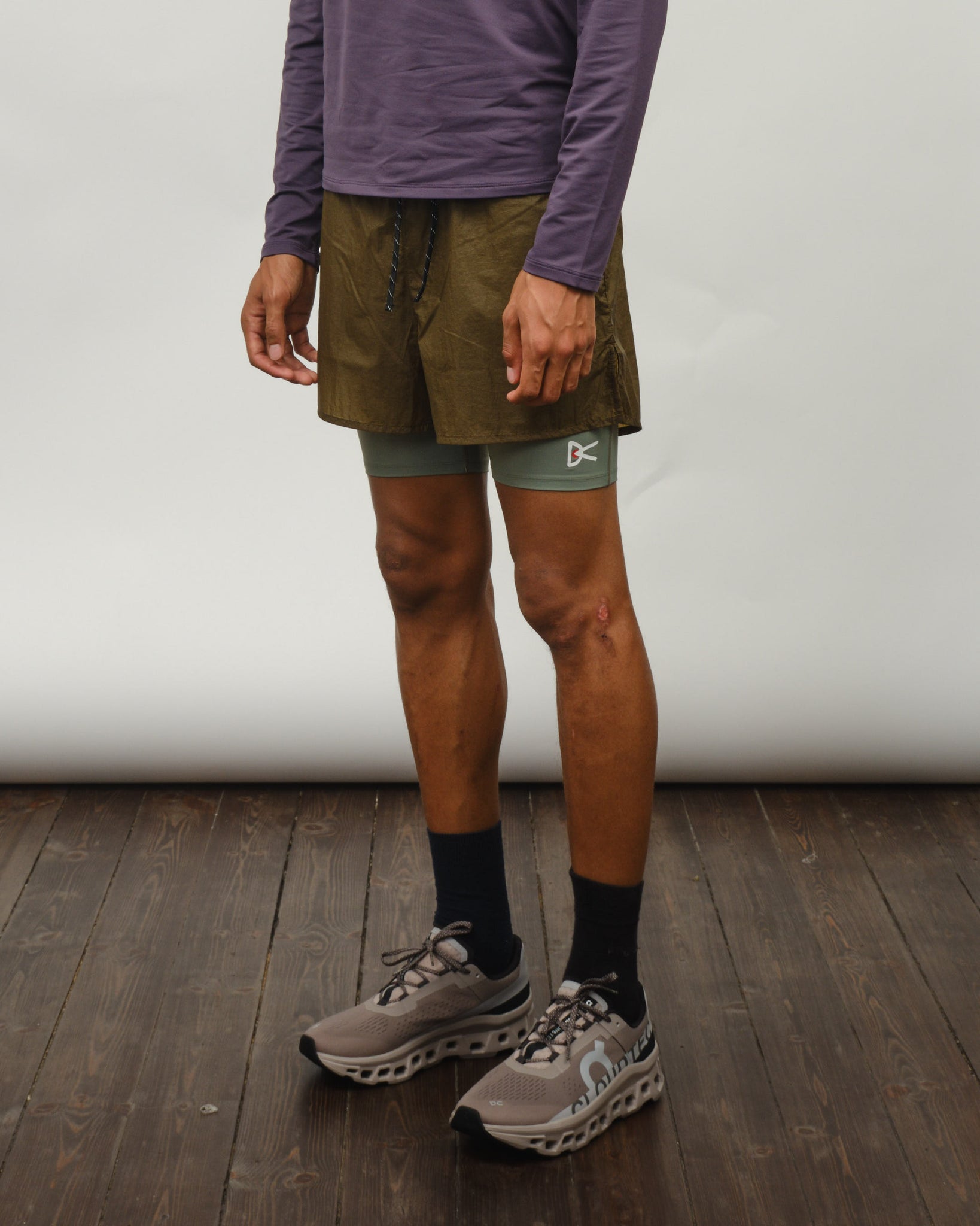 Ripstop Layered Trail Shorts - Olive