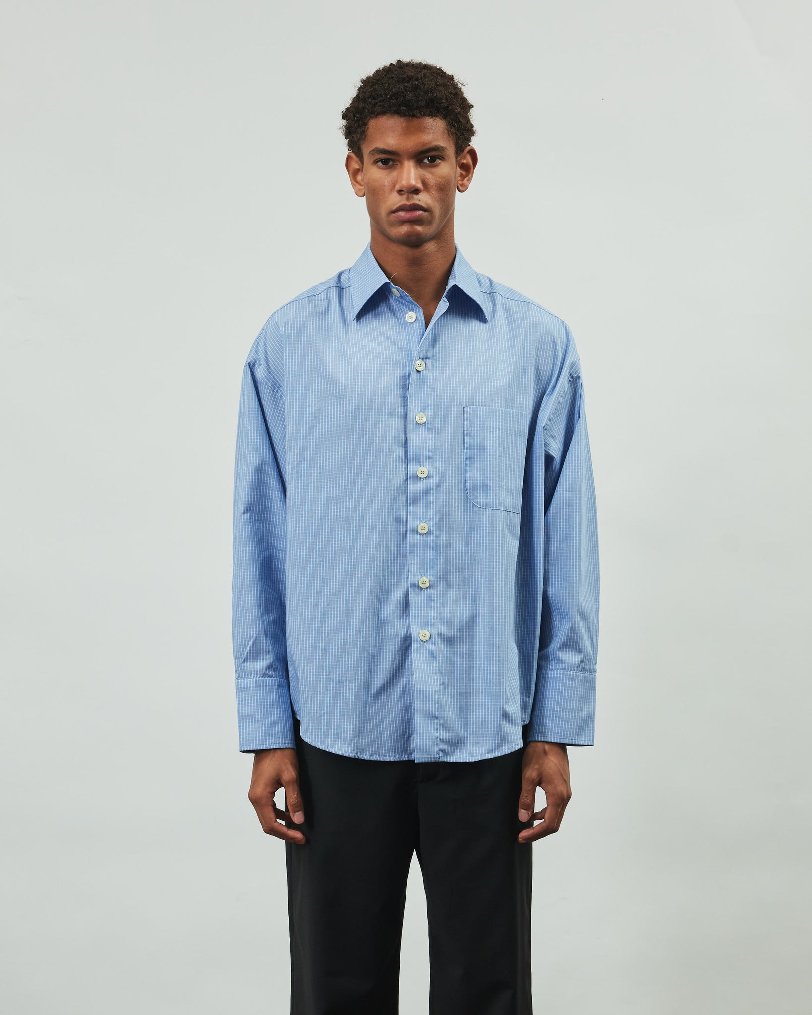 Bat Fit Shirt - Blue Minicheck