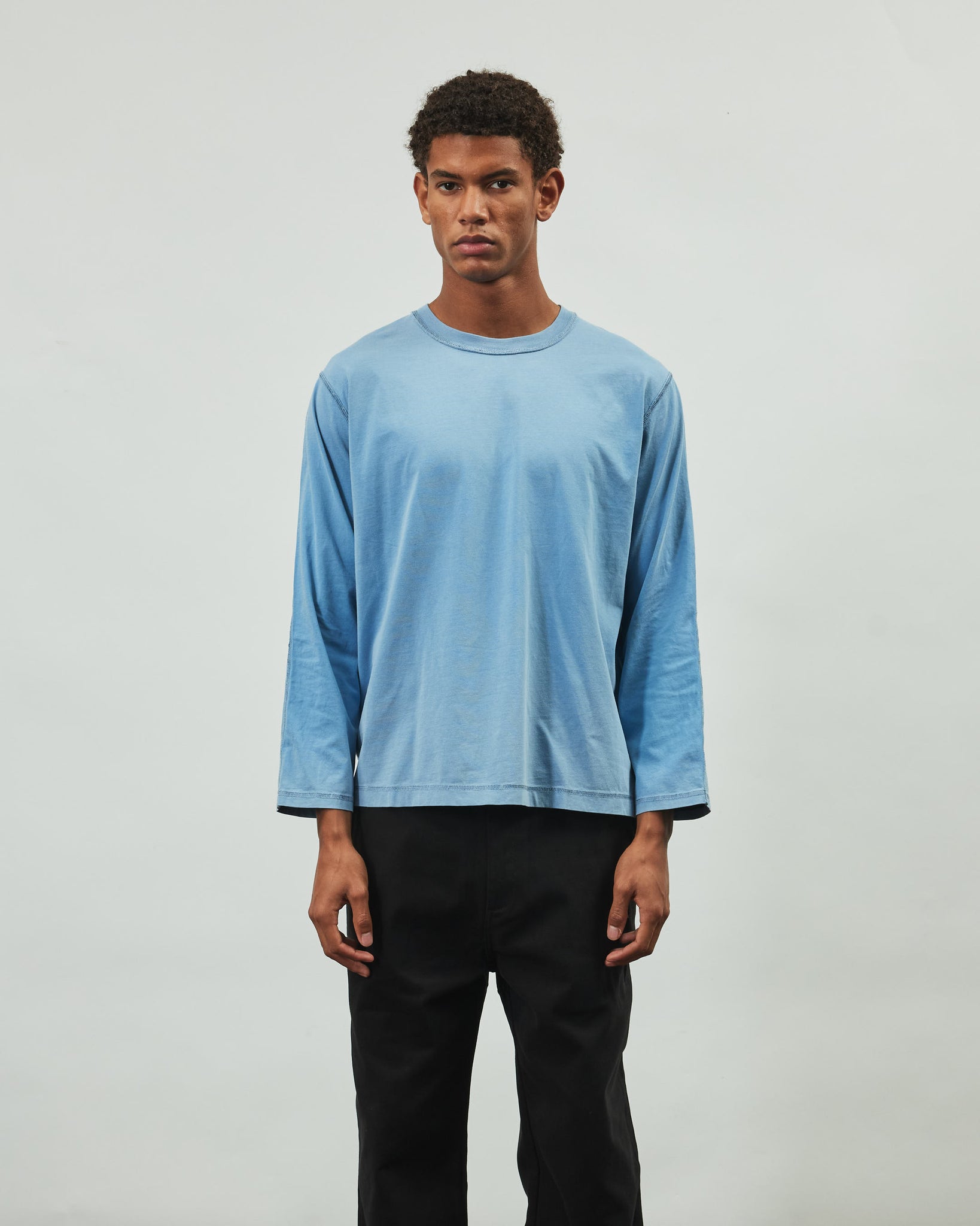 Micro Logo LS Tee - Blue