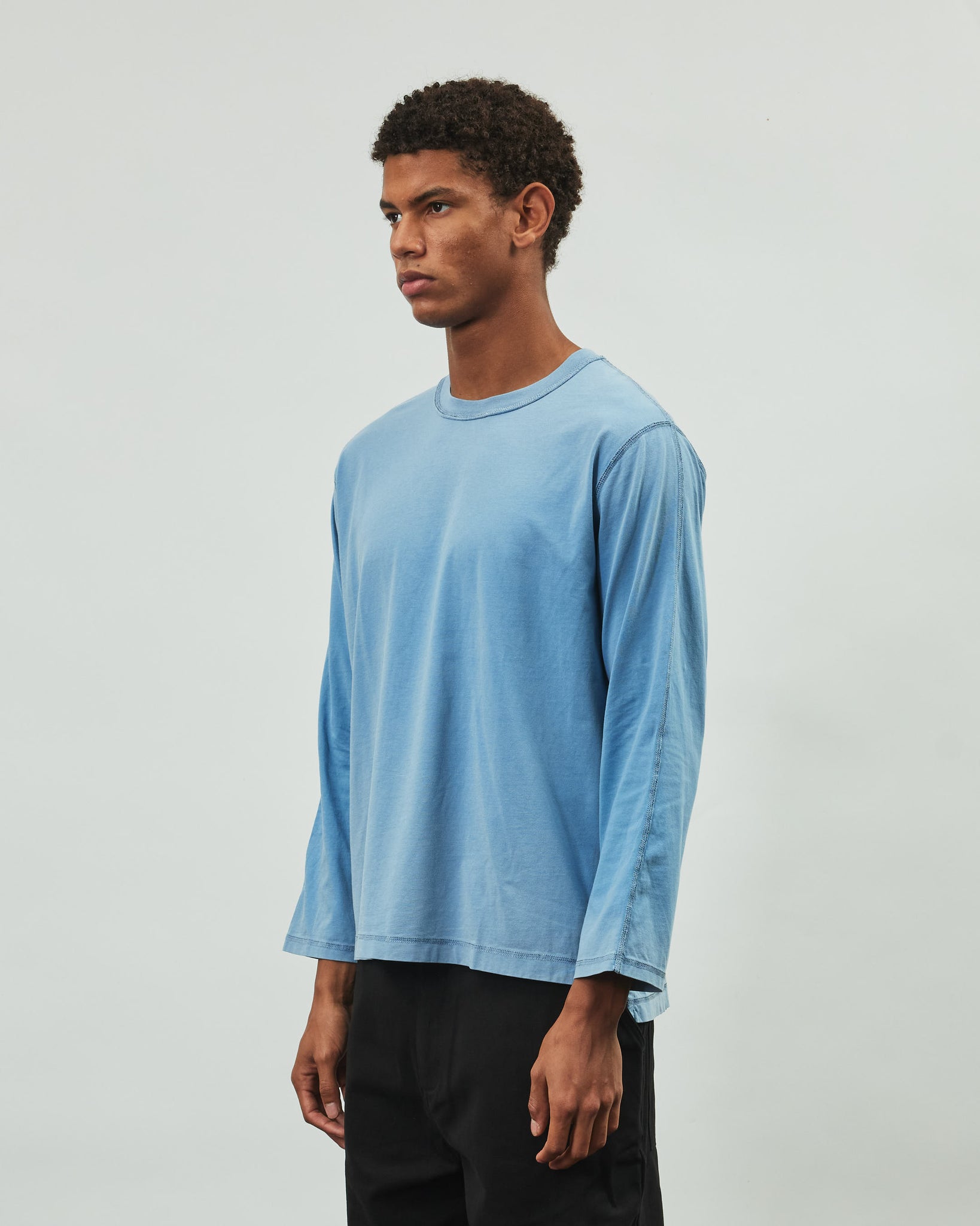 Micro Logo LS Tee - Blue