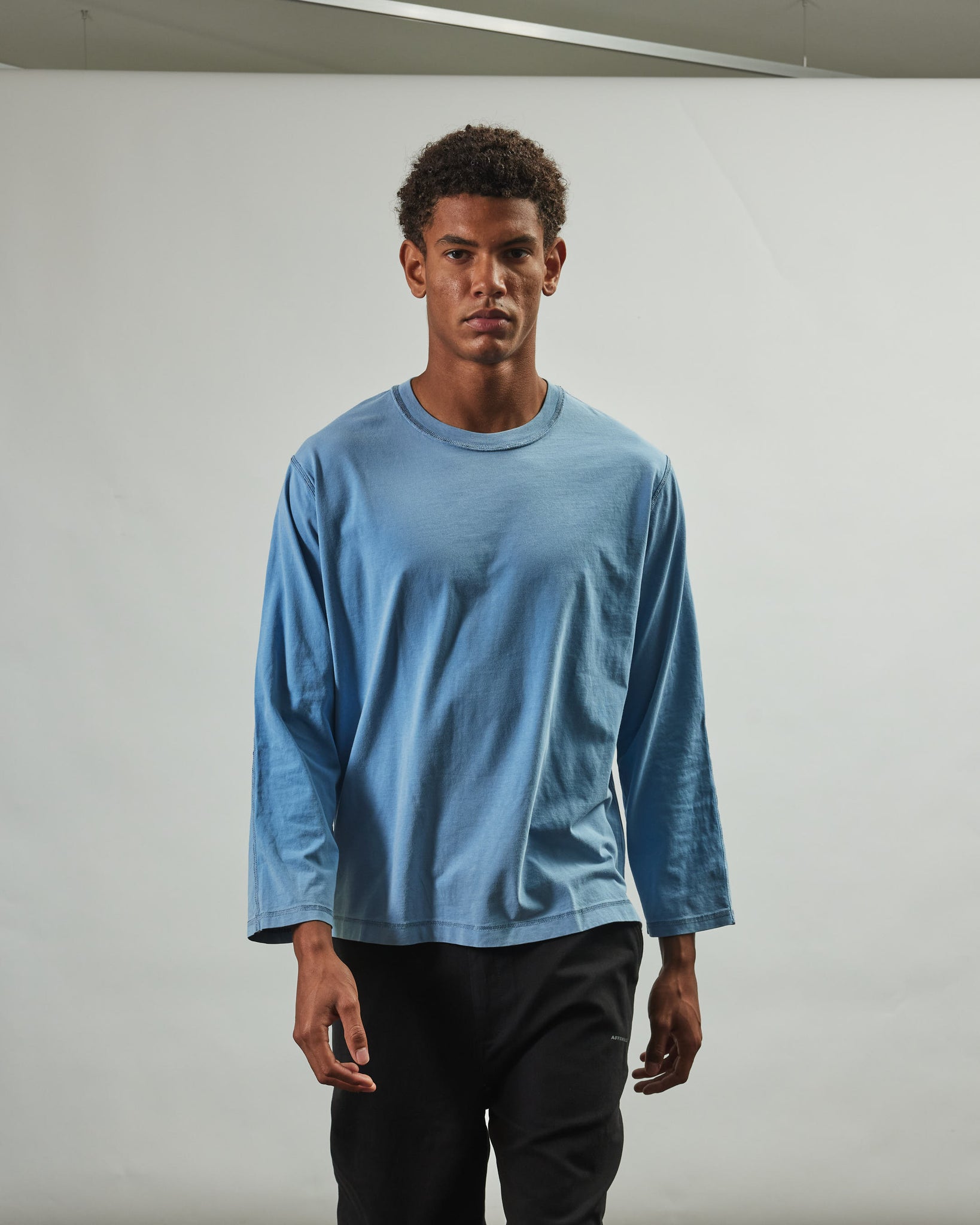 Micro Logo LS Tee - Blue