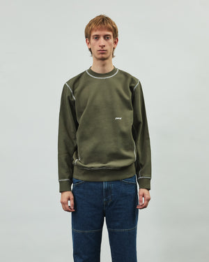 Contrast Crewneck - Army Green