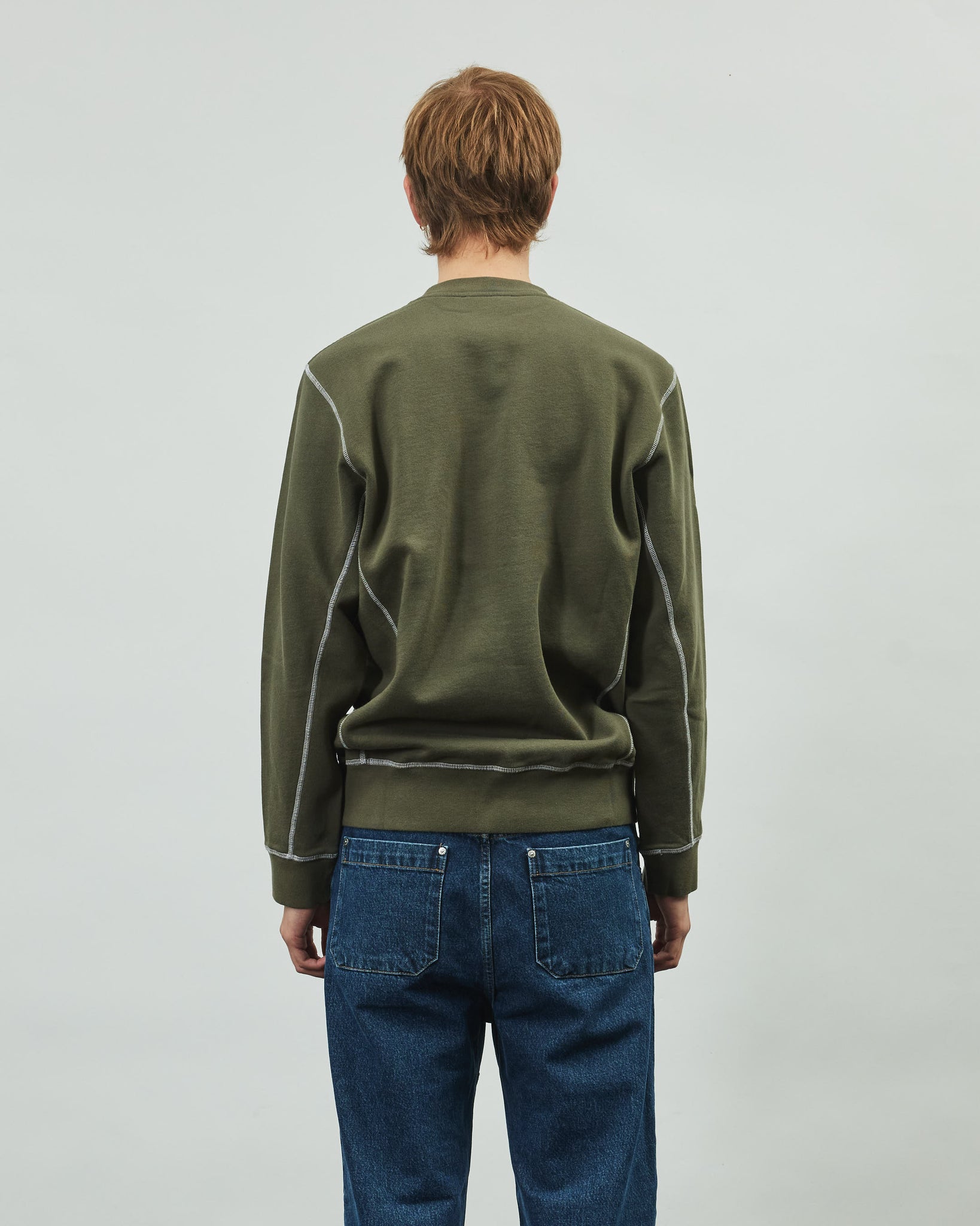 Contrast Crewneck - Army Green