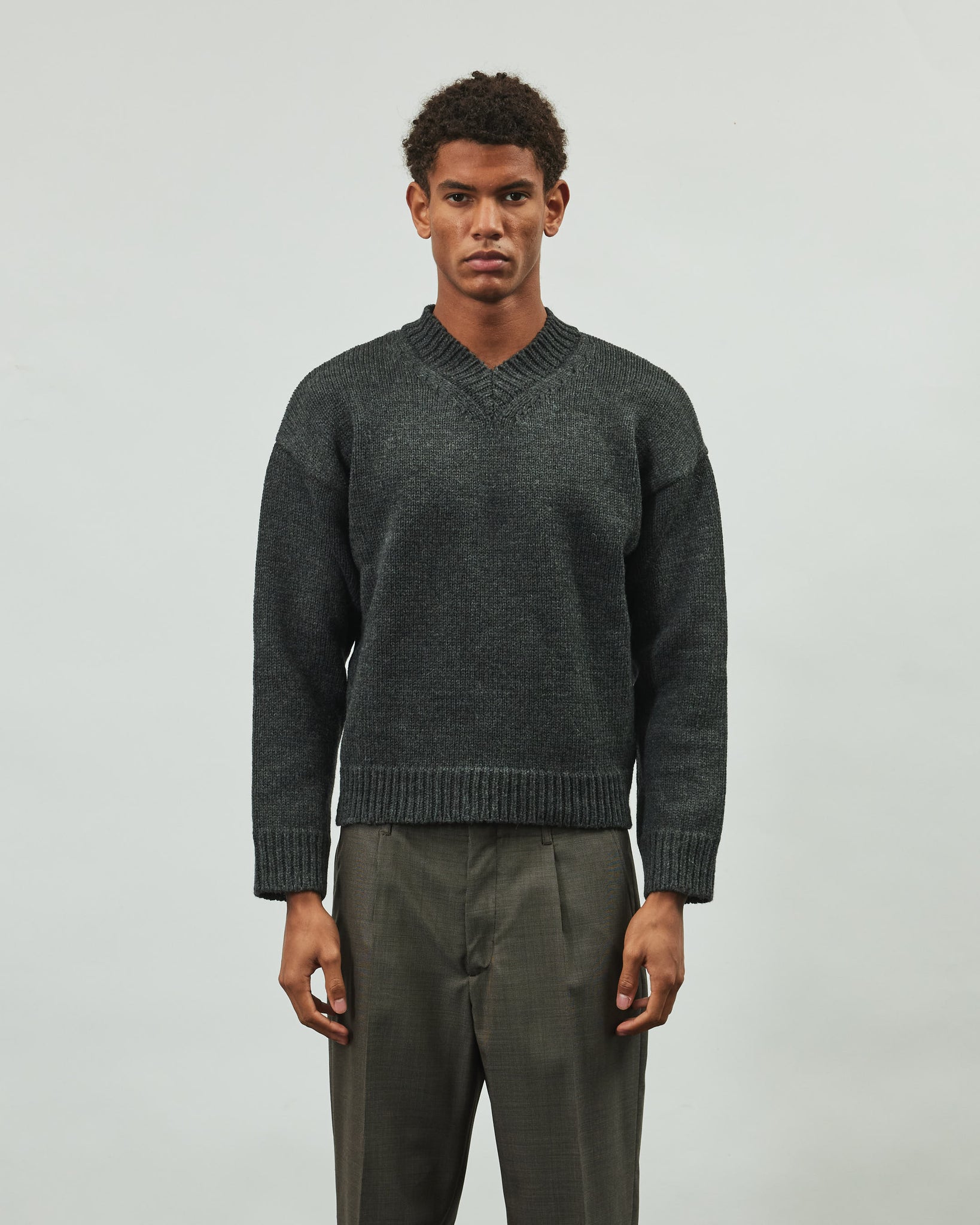 Sonar V-Neck - Ash Melange Stately Wool