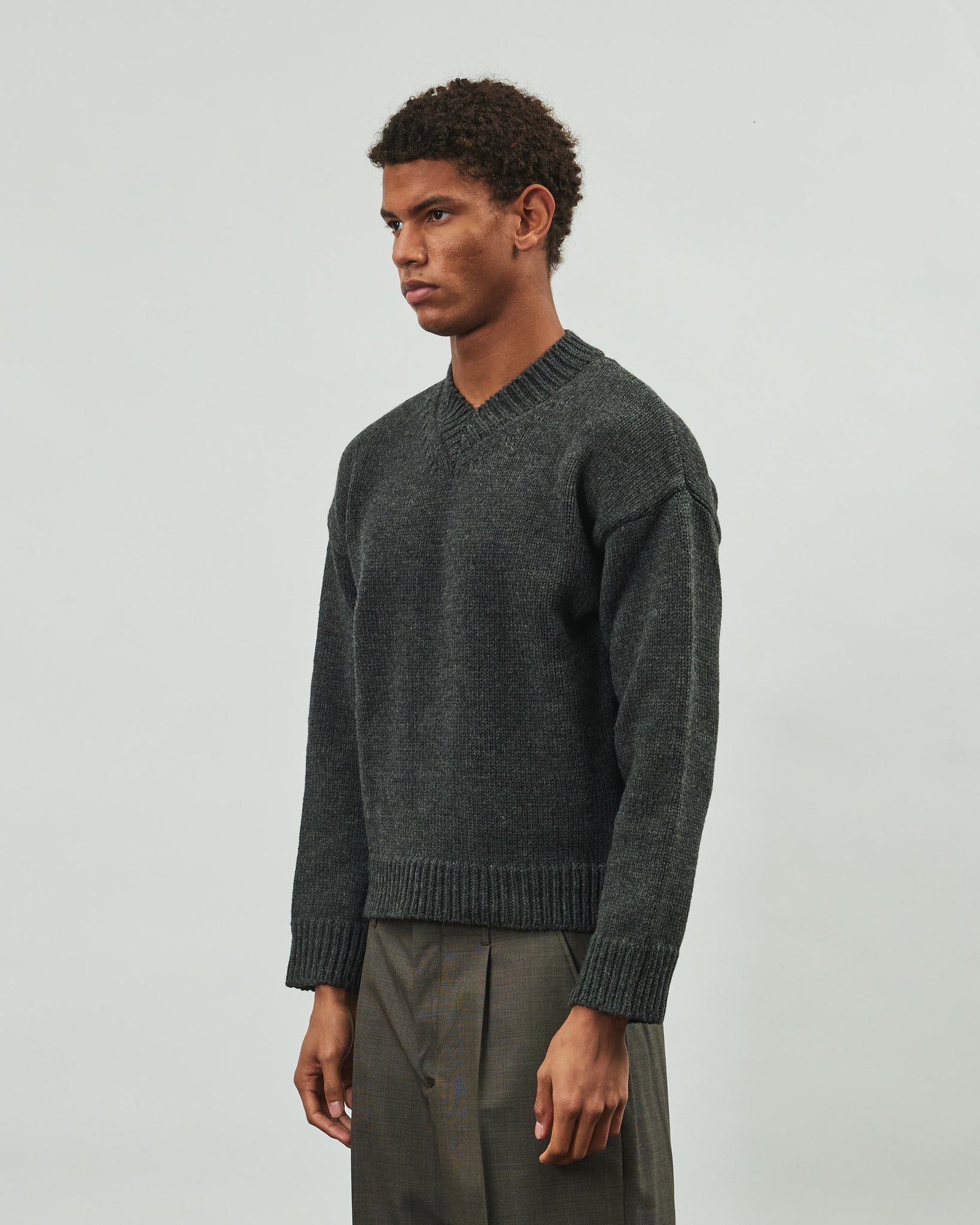 Sonar V-Neck - Ash Melange Stately Wool