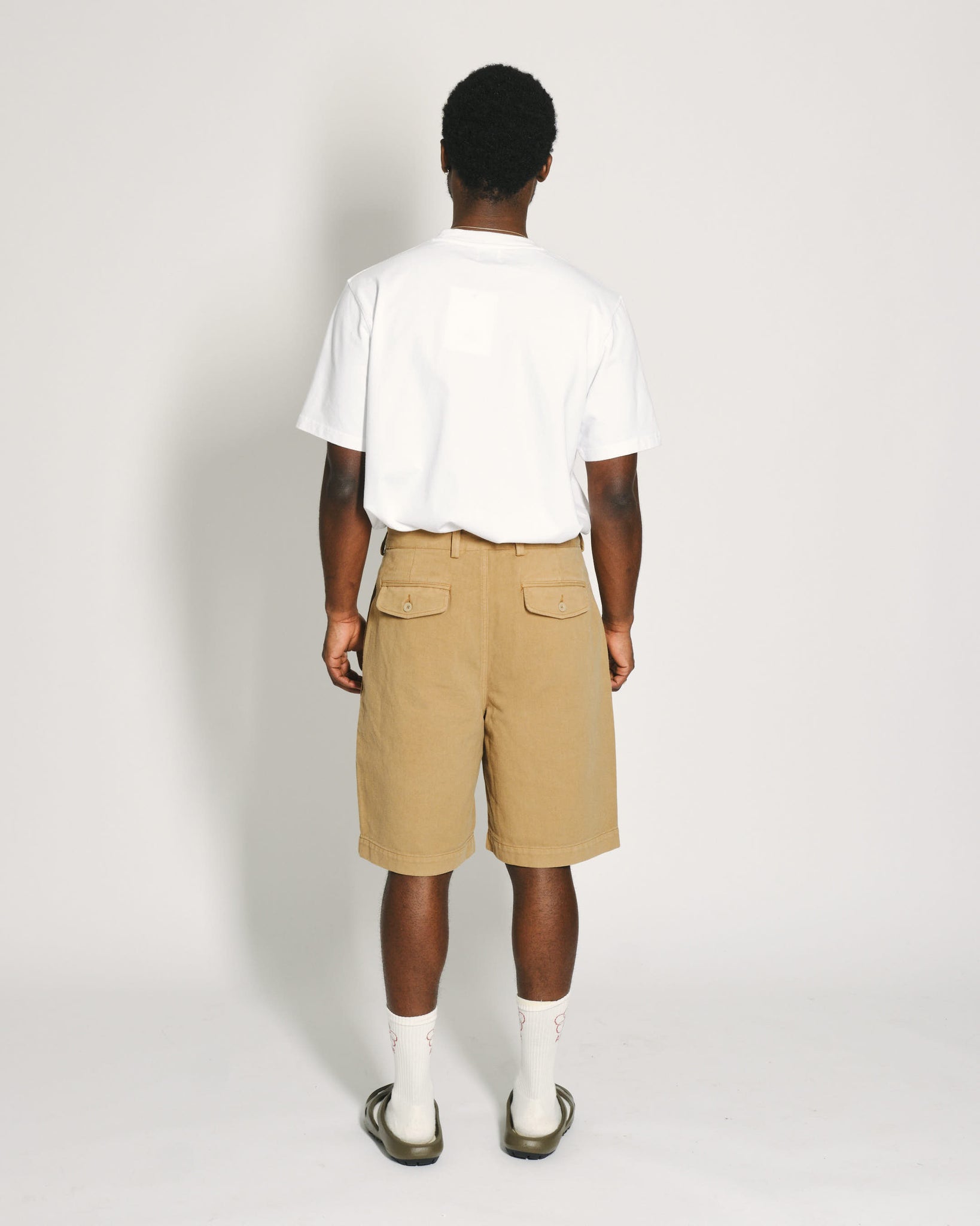Pleated Shorts - Khaki