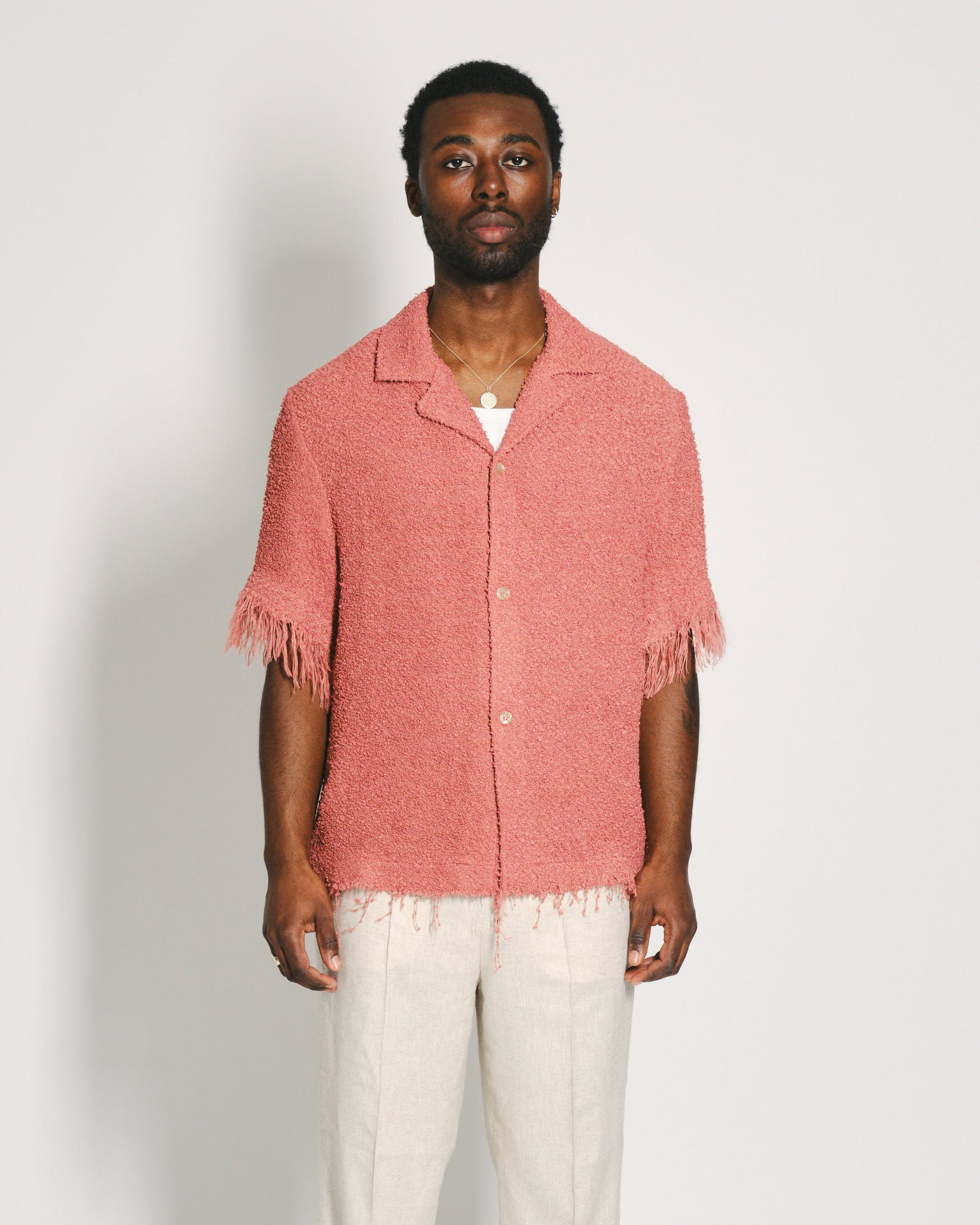 Fausto Shirt - Washed Fringed Red