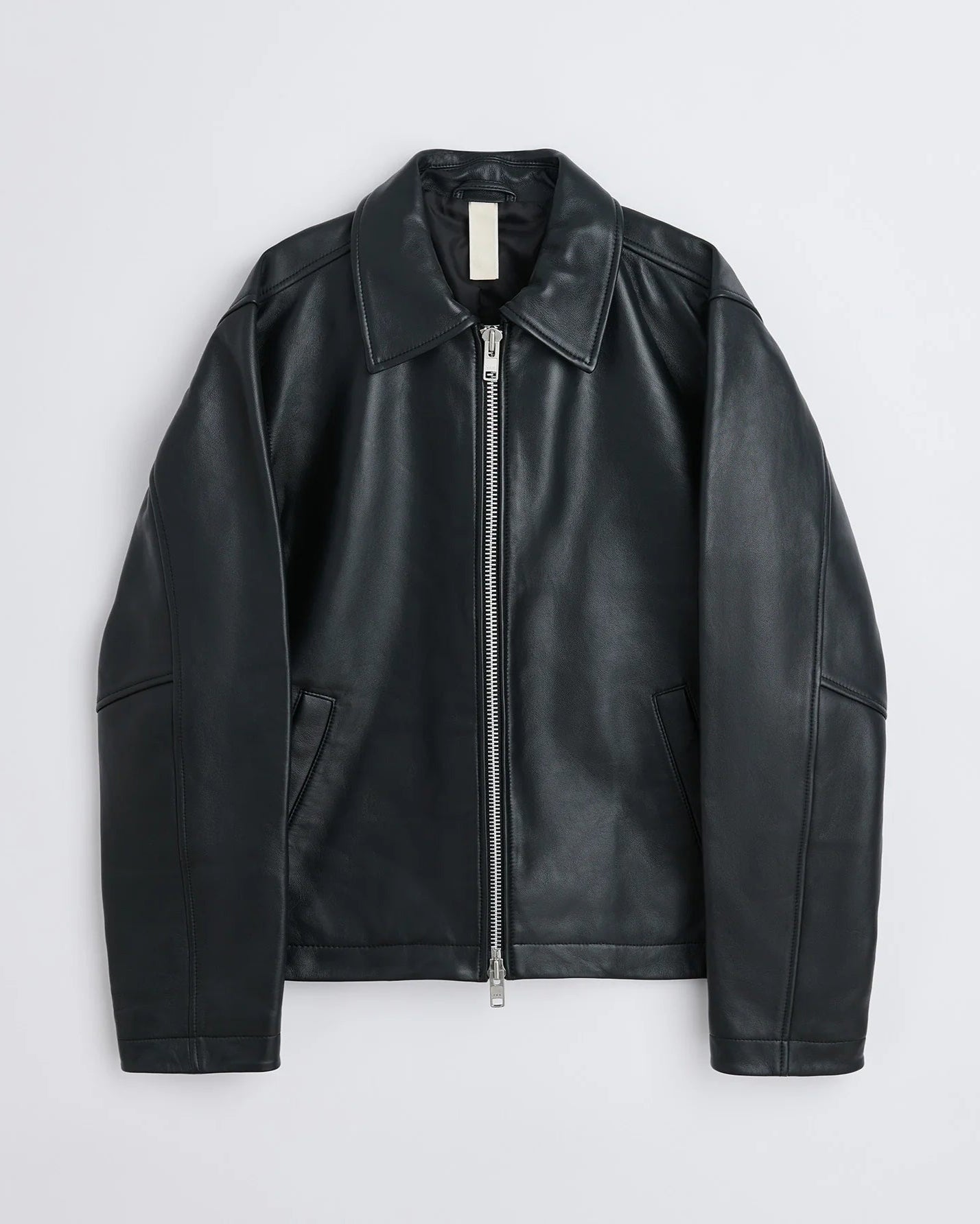 Short Leather Jacket - Black