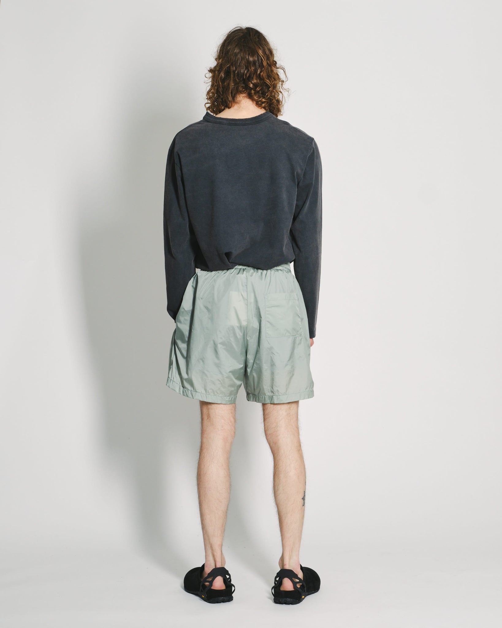 Glossy Nylon Banding Shorts - Mint