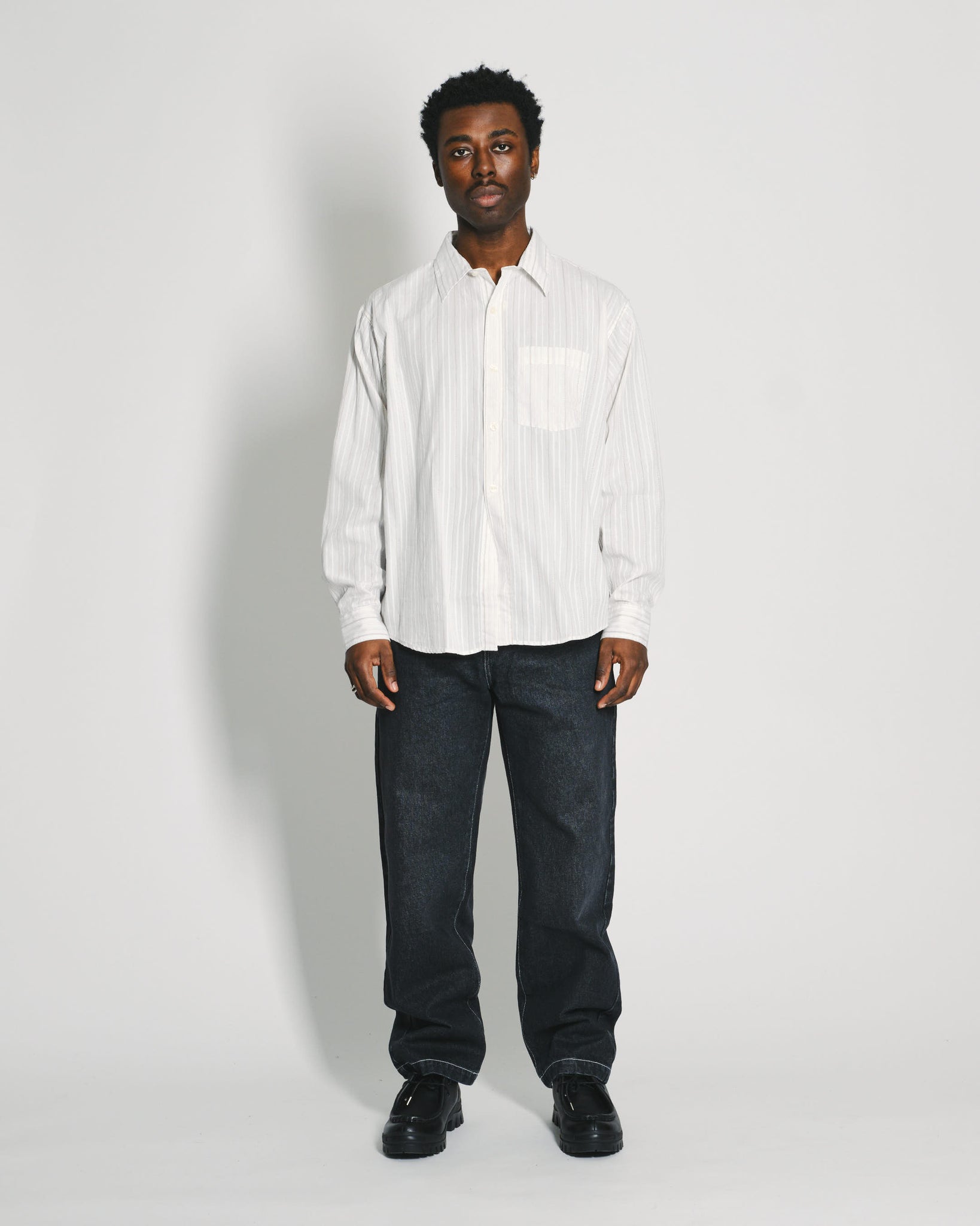 Executive Shirt - Light Brown Stripe
