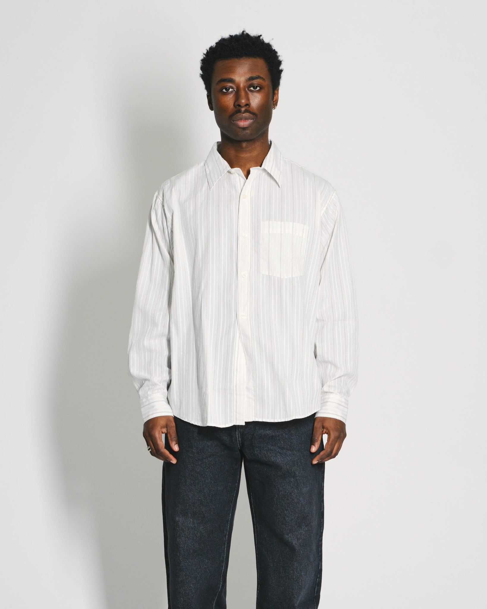 Executive Shirt - Light Brown Stripe