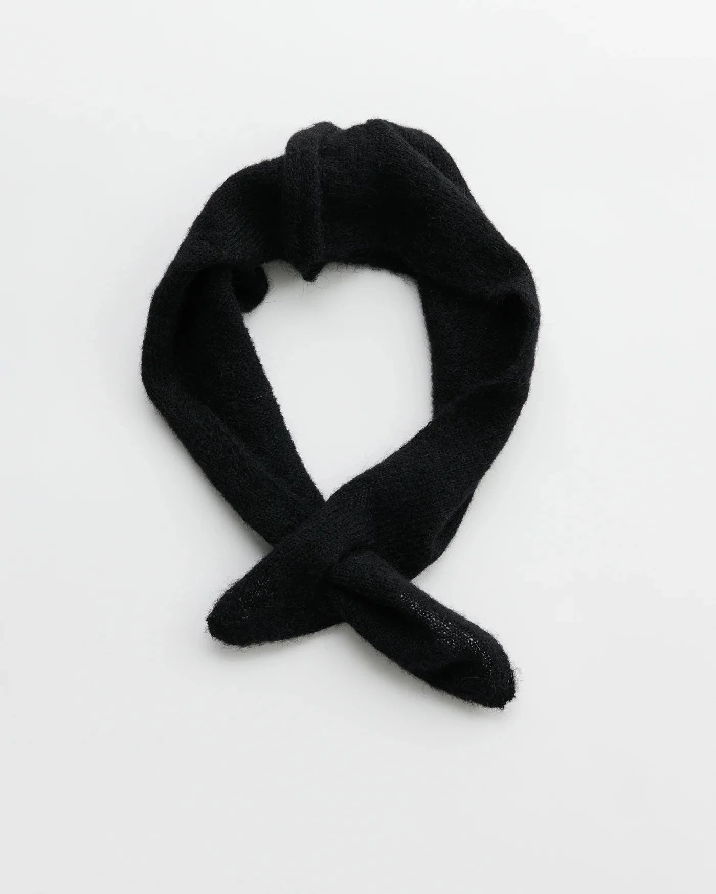 Miniature Scarf - Black Fuzzy Alpaca