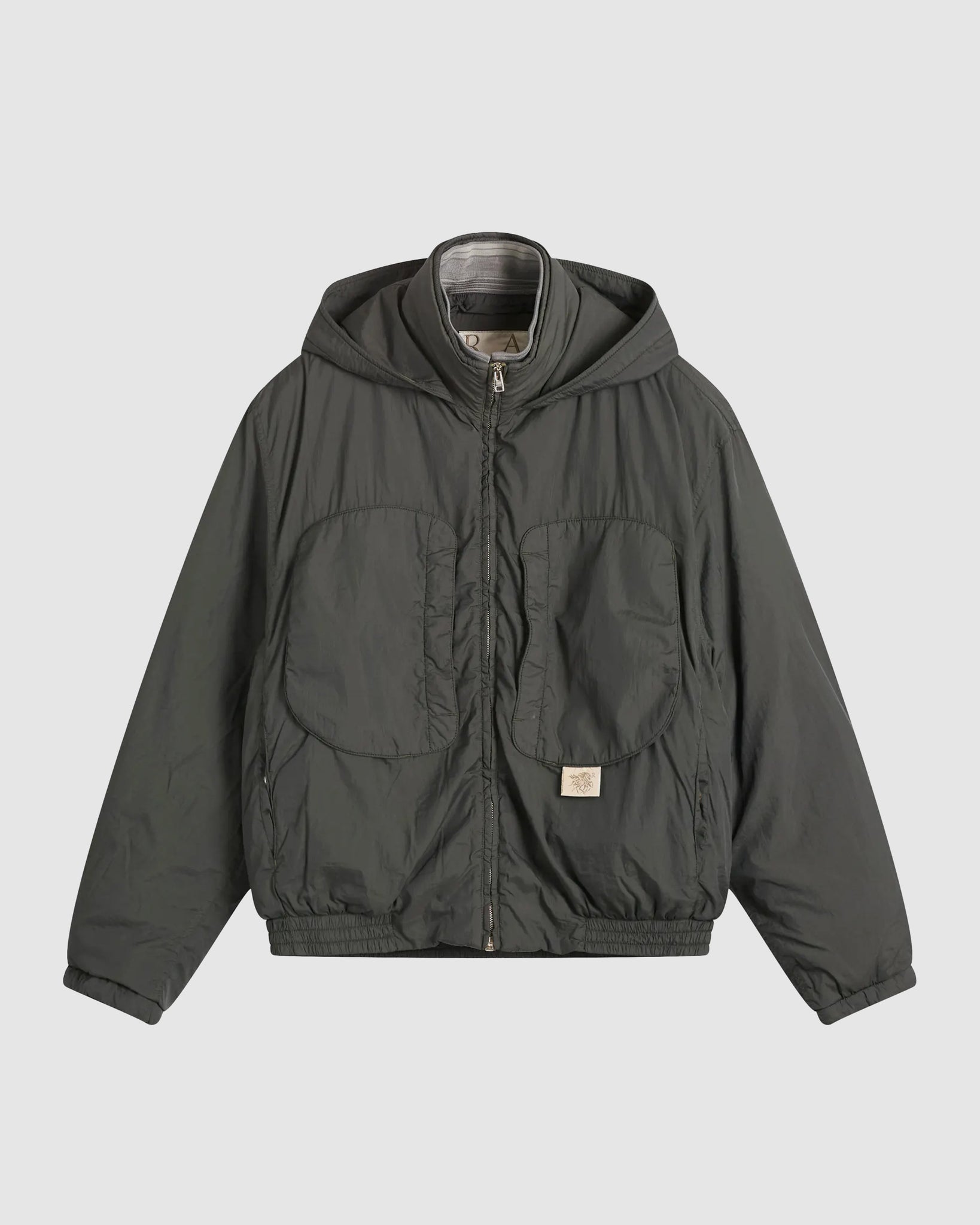 Purs Padded Nylon Hoodie Jacket - Peat