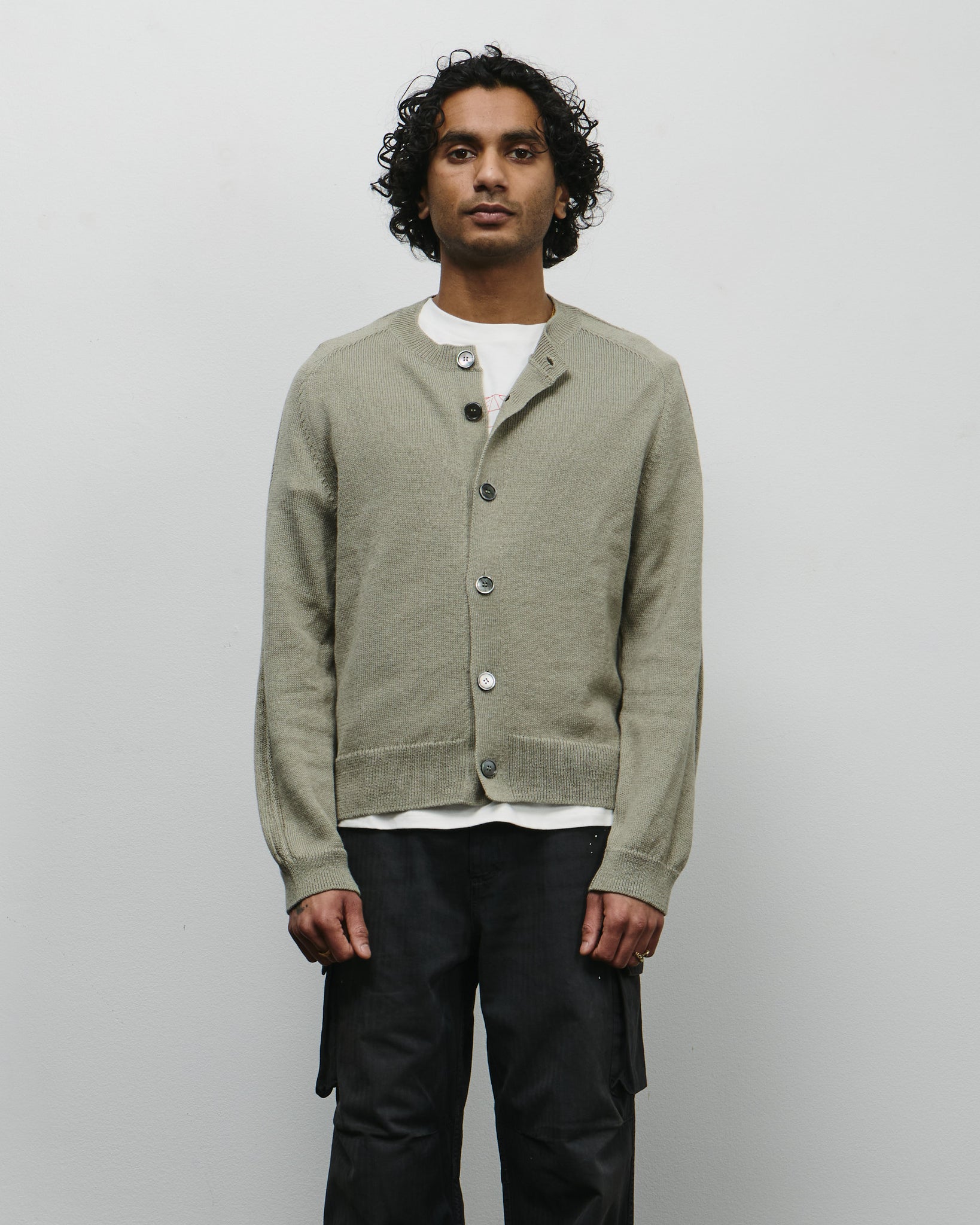 Our Legacy - True Cardigan - Silver Sage Coarse Linen Wool – GROCERY