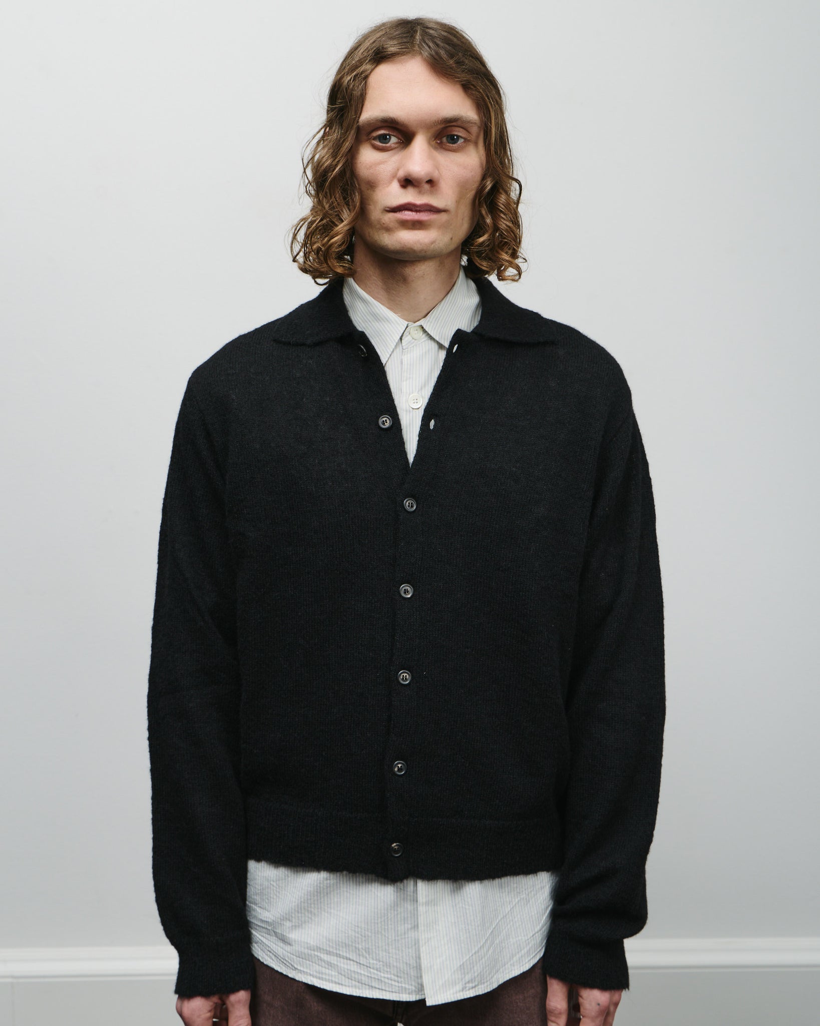 トップス OUR LEGACY EVENING POLO BLACK 46 Our Legacy - Evening Polo Super Black Performance Poly