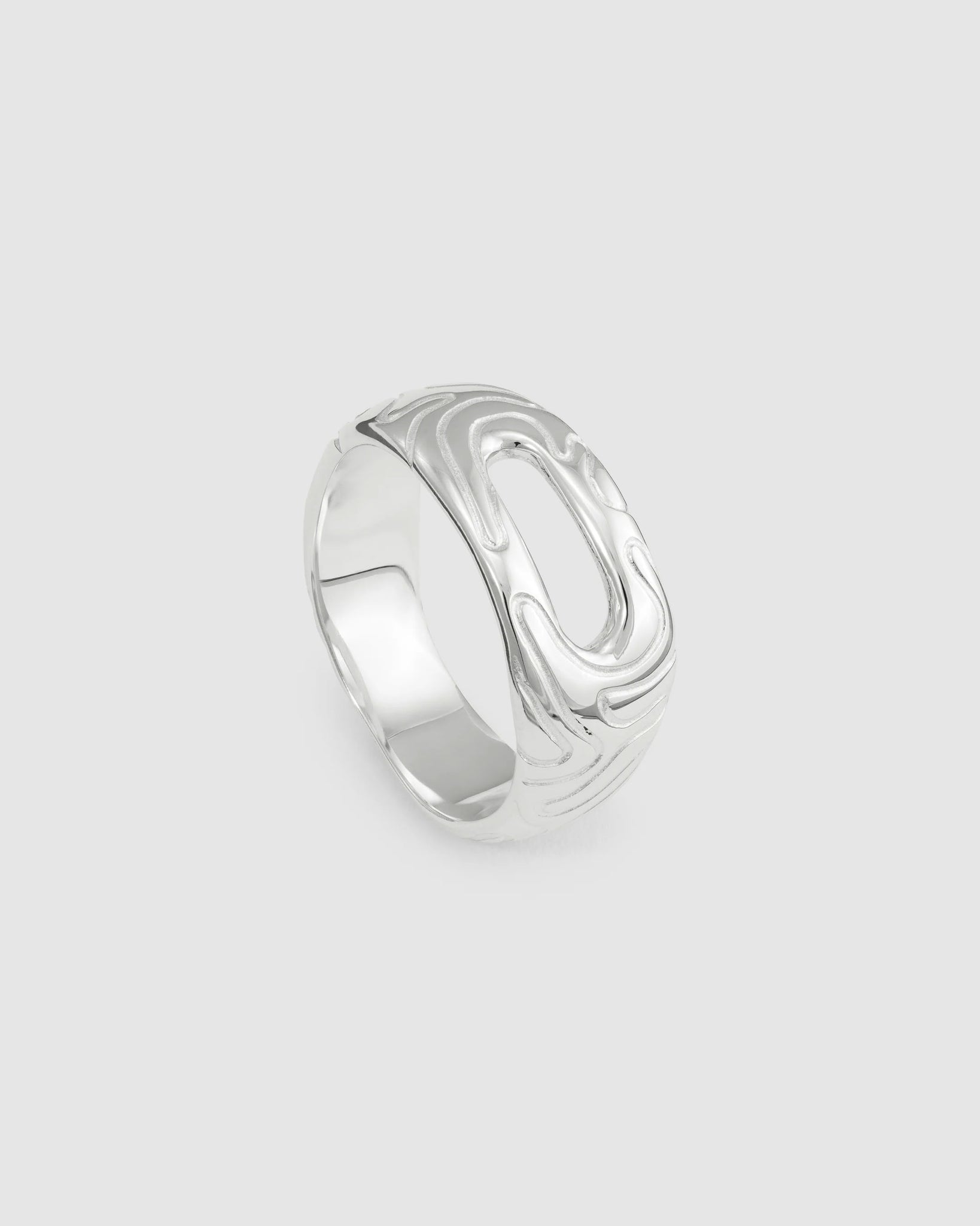 Thin Globe Ring - Sterling Silver