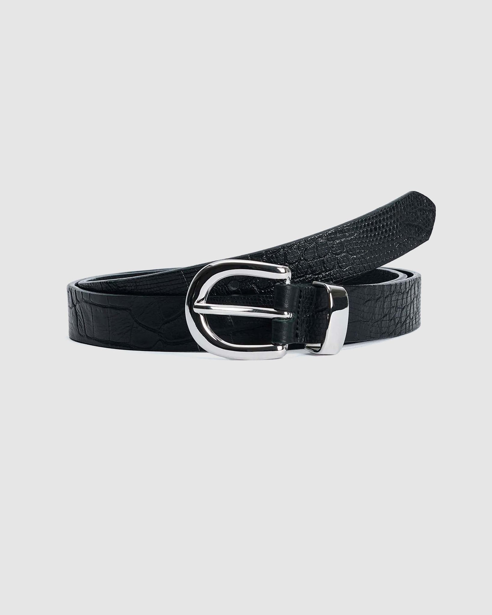 Croc Belt 2.5 CM - Washed Black