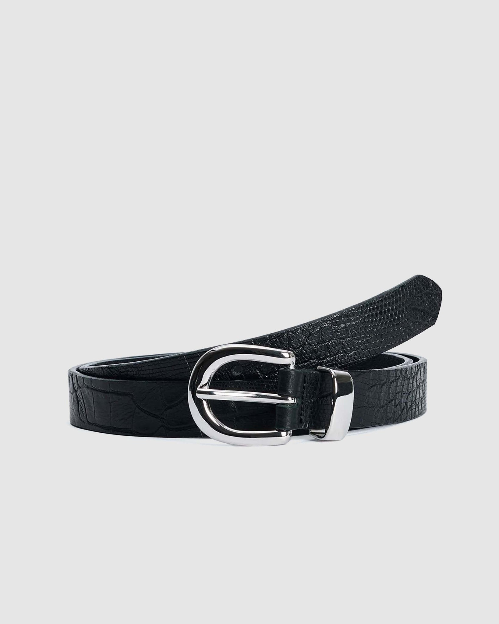 Croc Belt 2.5 CM - Washed Black