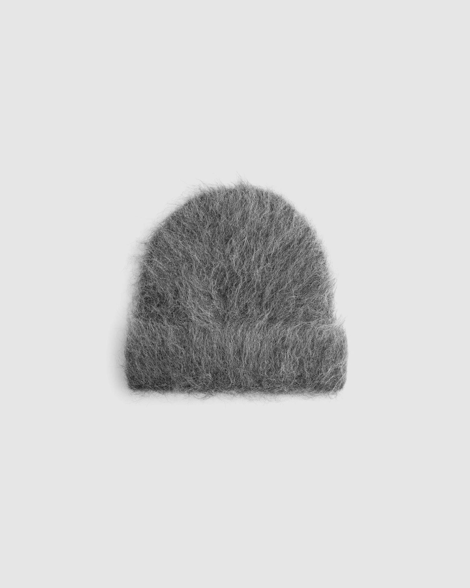 Fuzzy Beanie - Charcoal Alpaca