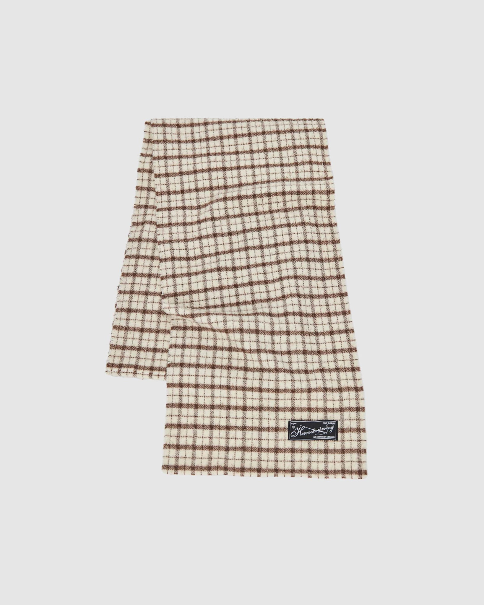 Wool Scarf - Beige Check