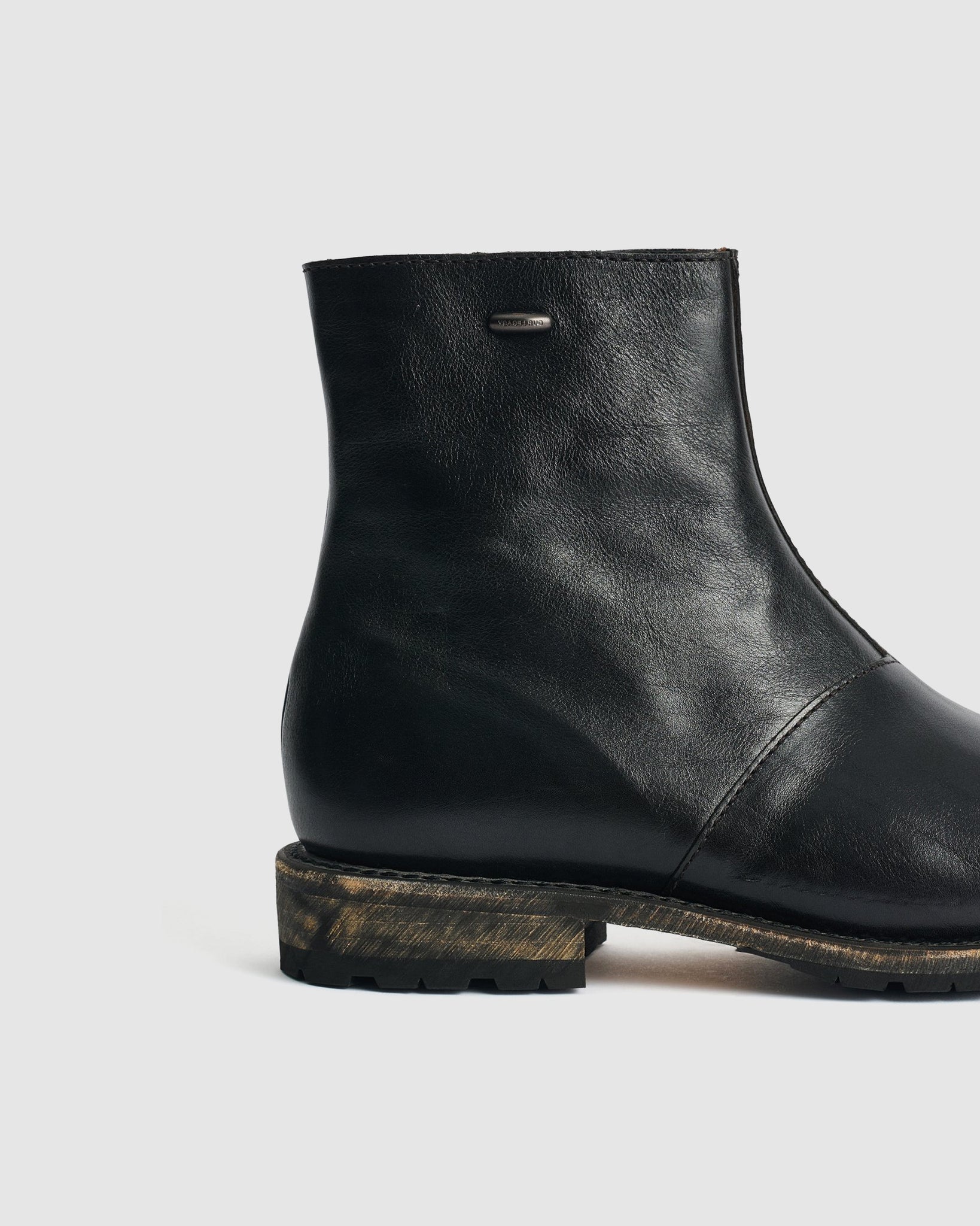 Engine Boot - Deep Black Leather