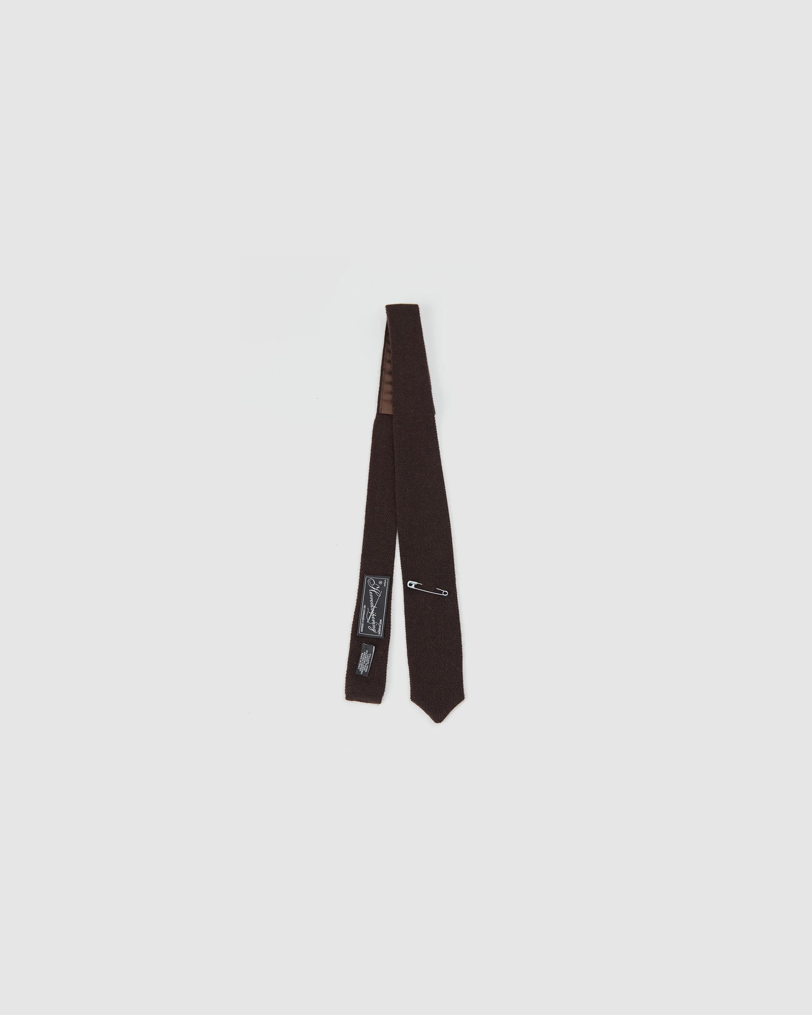 Knitted Tie - Brown Wool