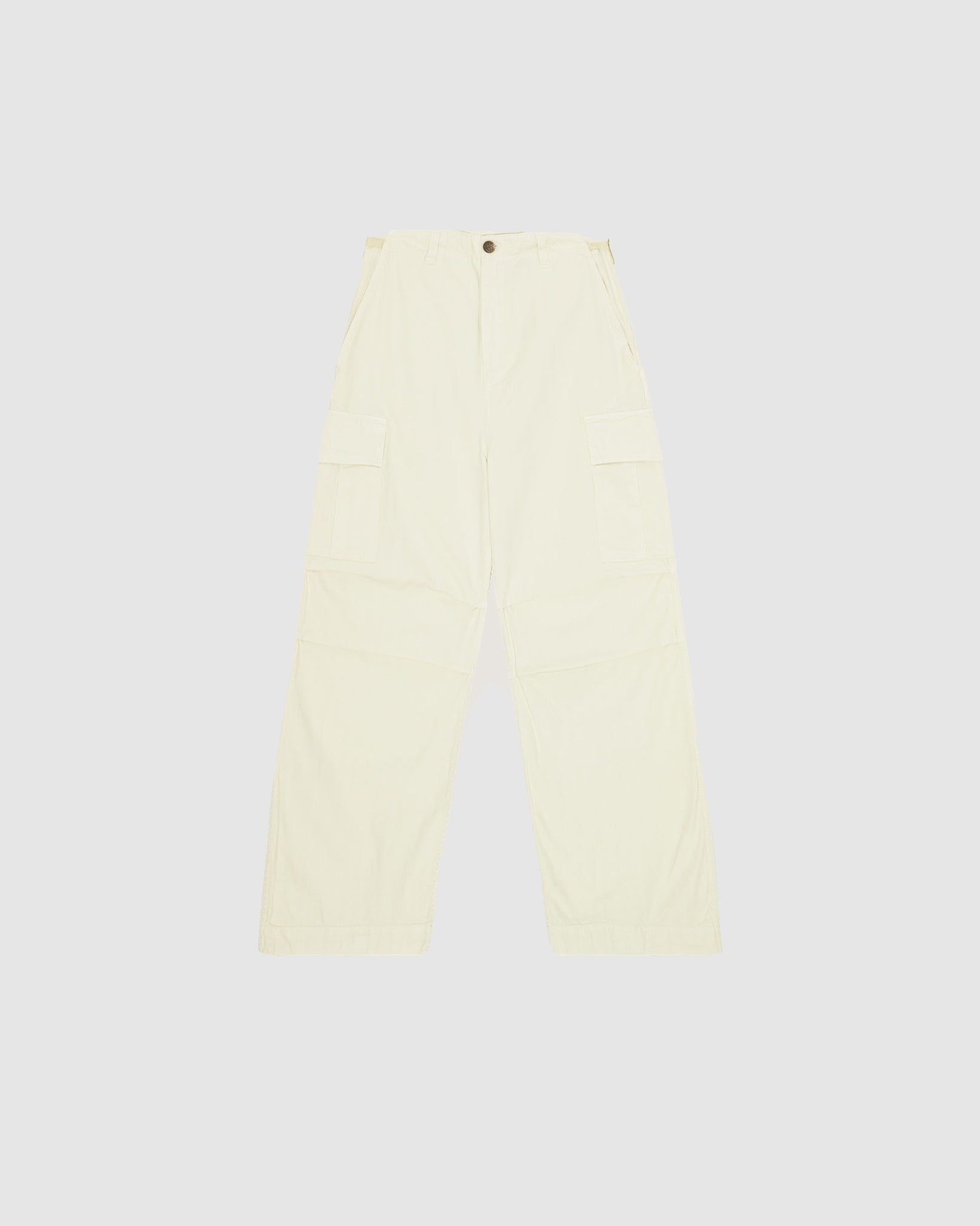 Herringbone Cargo Trousers - Off White