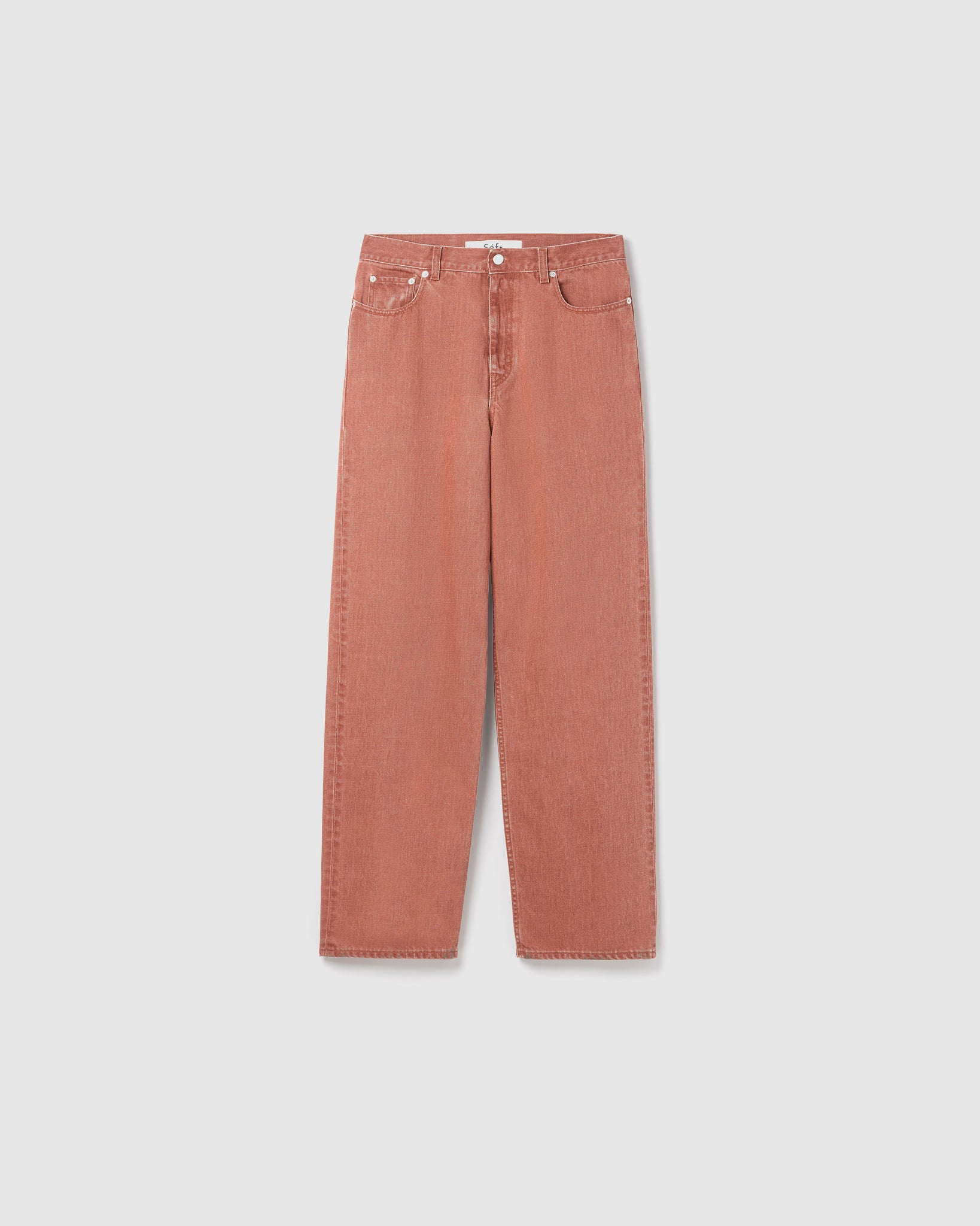 Wide Cut Jeans - Faded Red