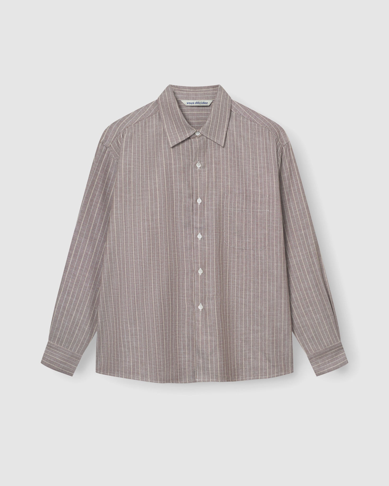 Flat Shirt - Brown/Cream Stripe