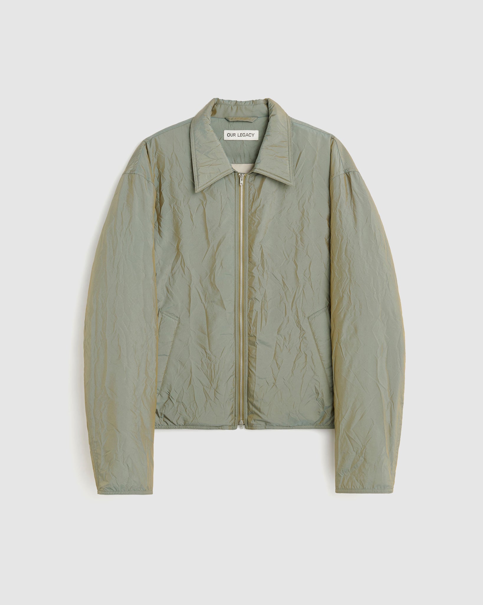 Slight Jacket - Shining Olive Crinkle Solaro