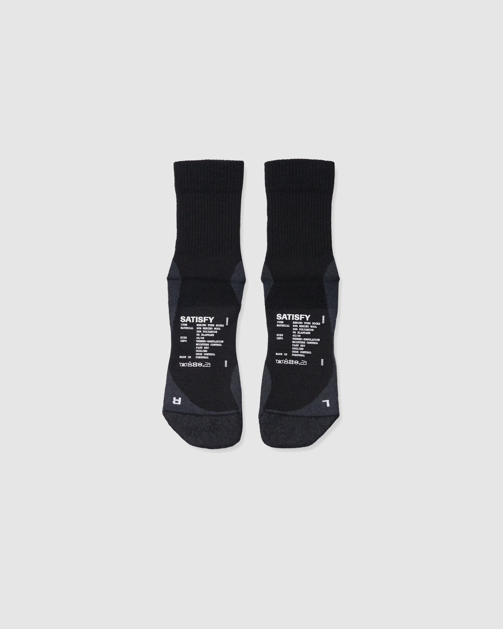 Merino Nylon Tube Socks - Black