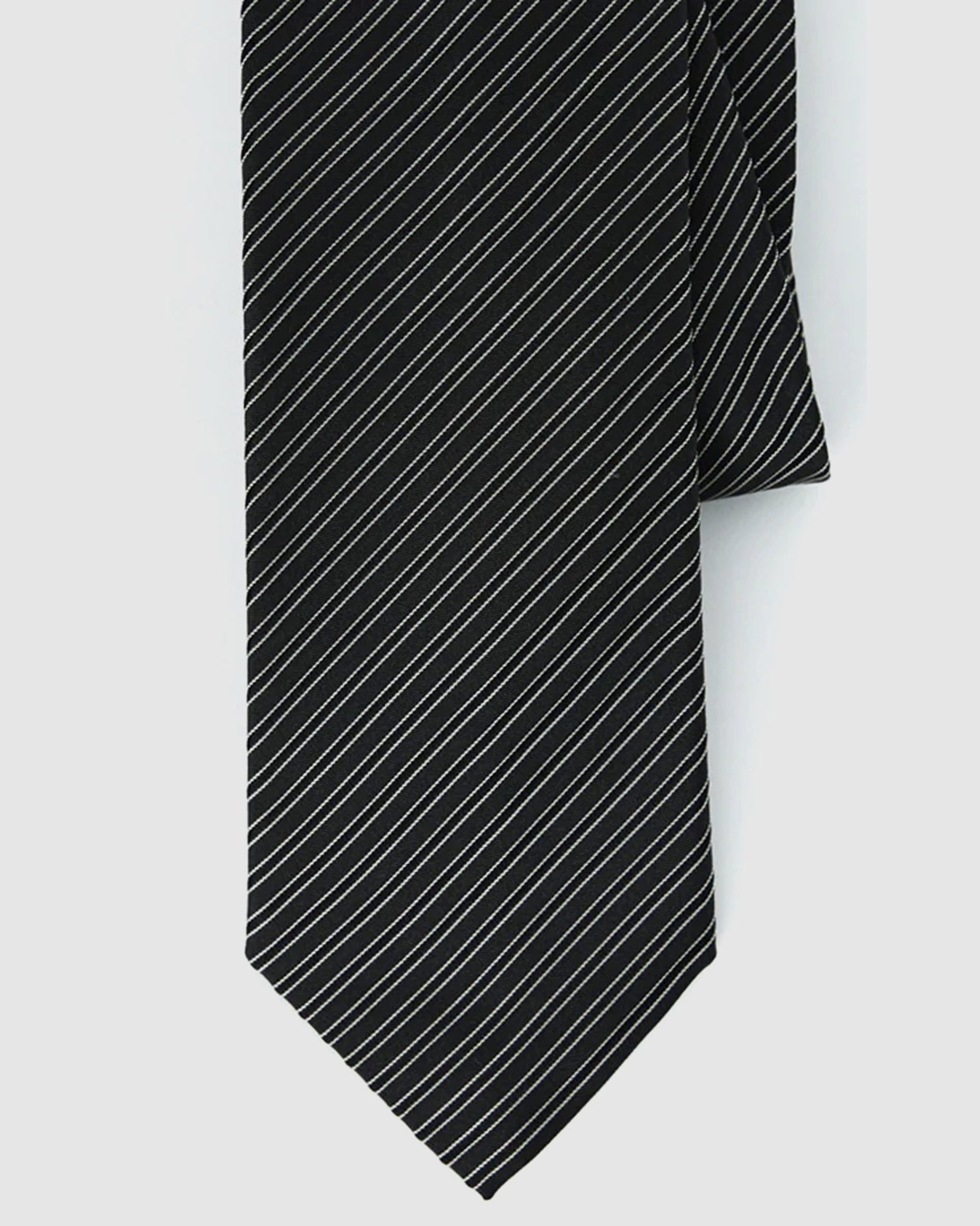 Banquet Tie - Black Fine Stripe