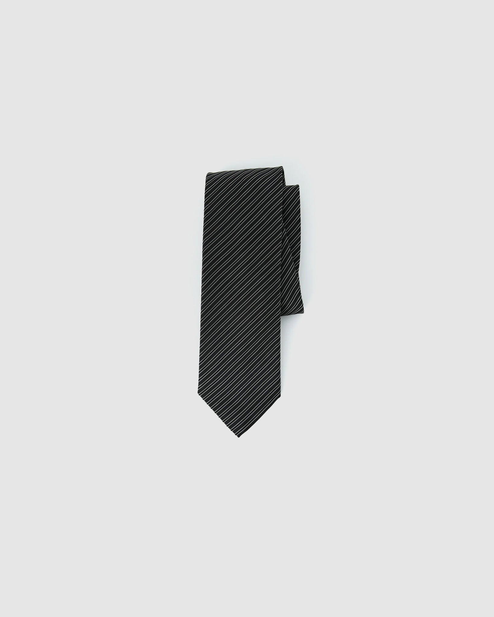 Banquet Tie - Black Fine Stripe