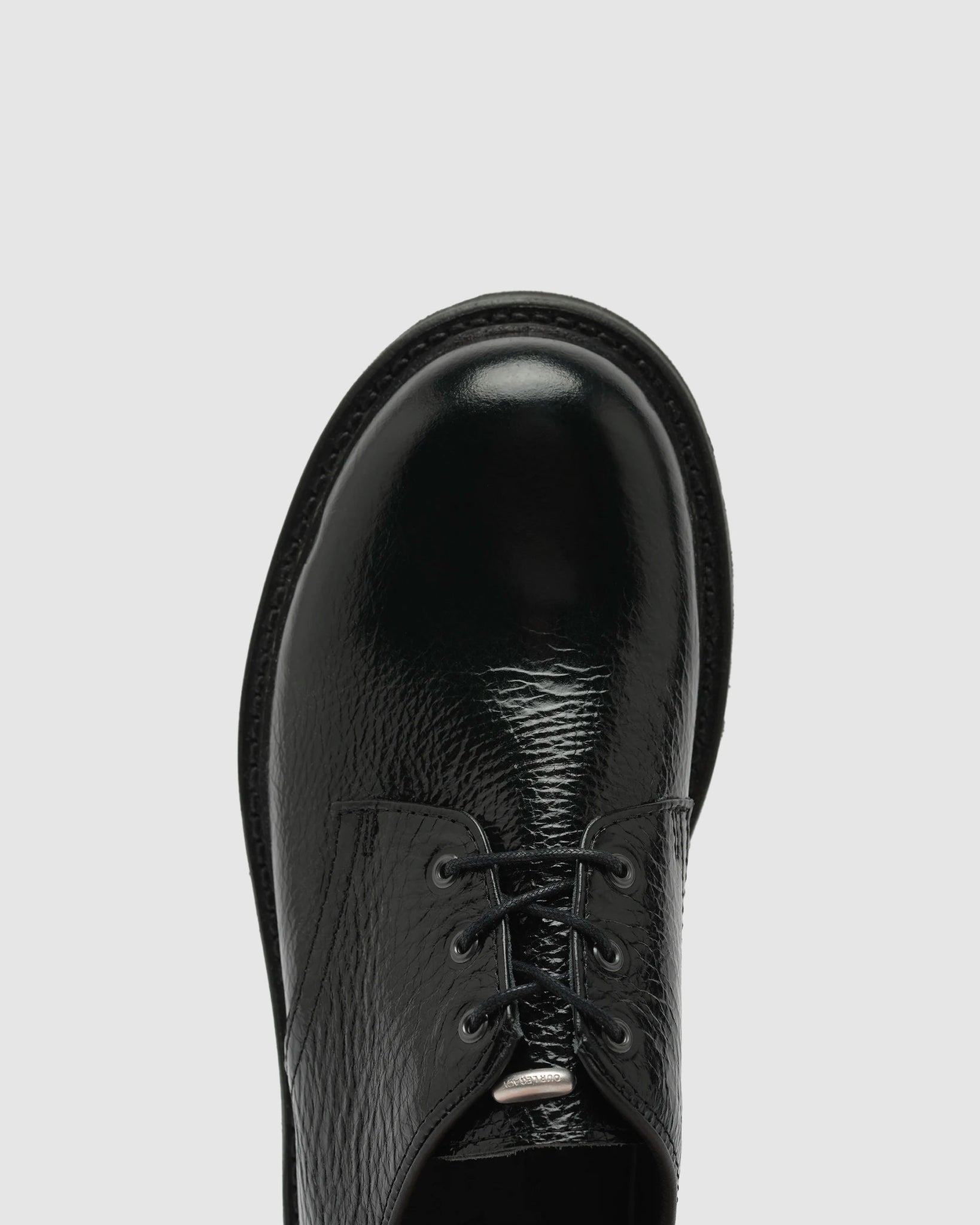 Trampler Shoe - Black Cracked Patent Leather