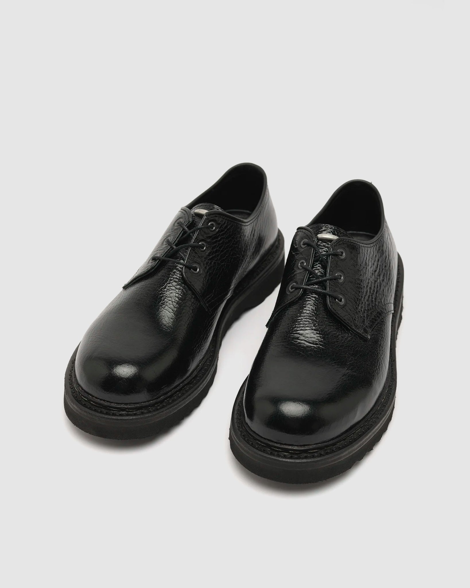 Trampler Shoe - Black Cracked Patent Leather