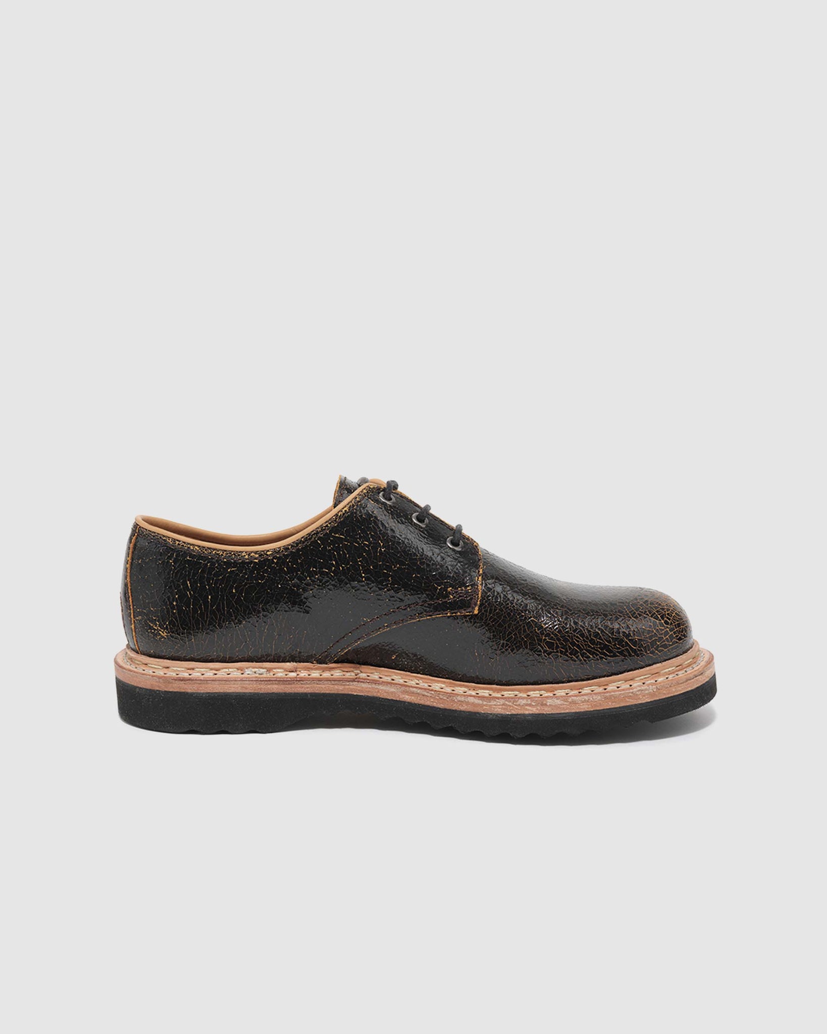 Trampler Shoe - Fractured Black Leather