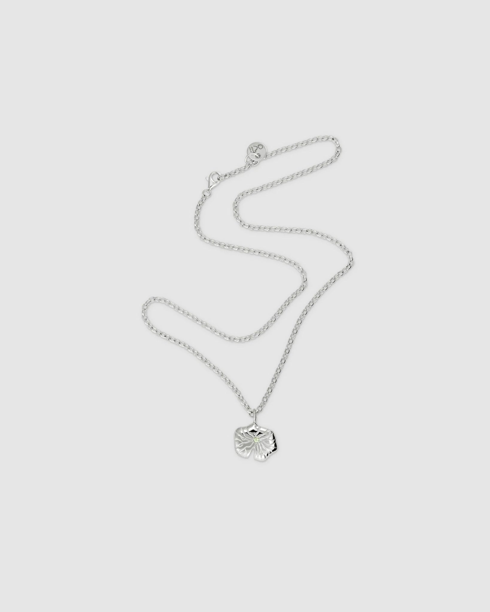Water Lily Pendant Necklace - Sterling Silver