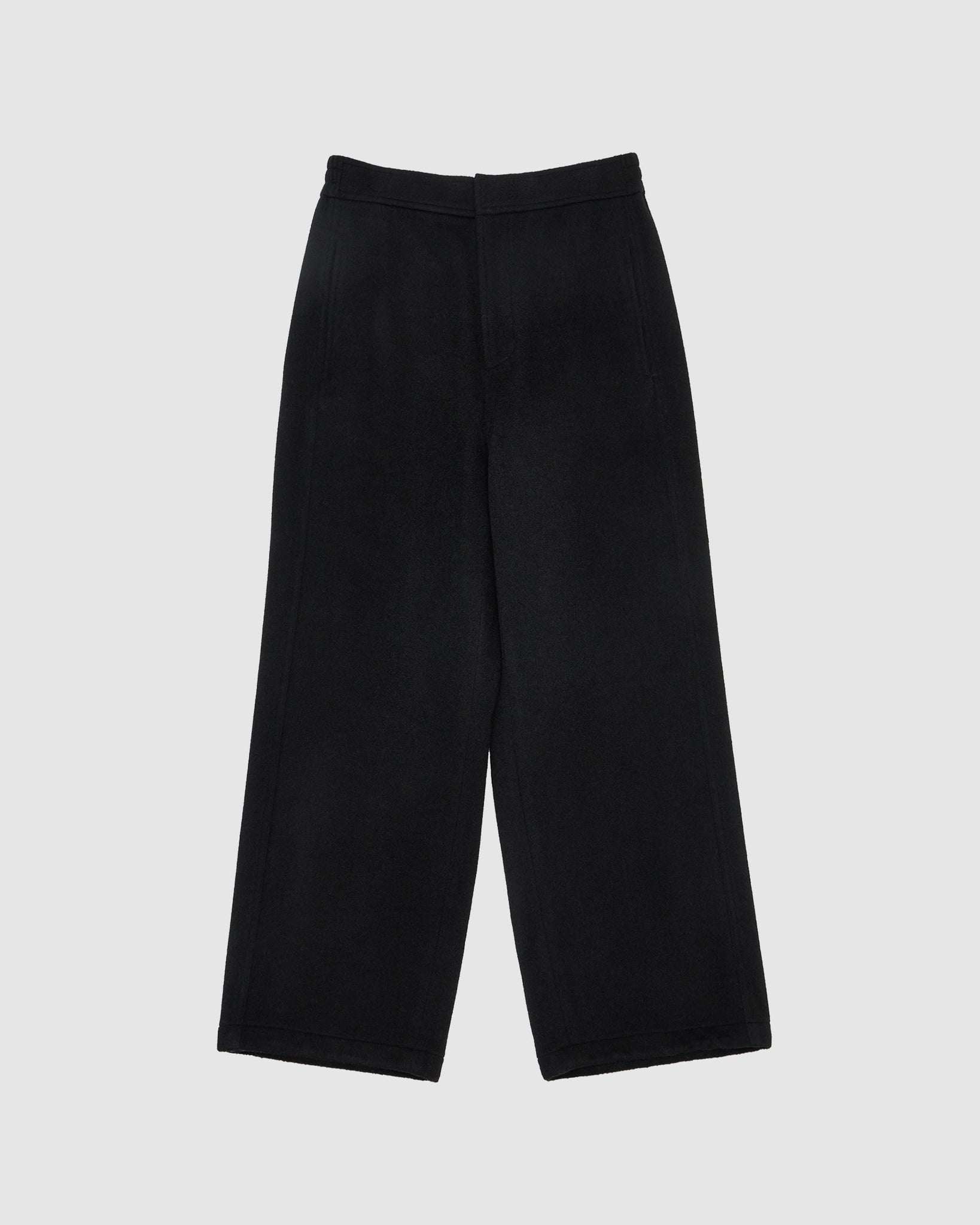 Wool Banding Jogger Pants - Black